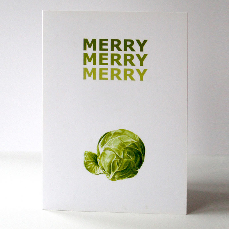 greetings card - MERRY MERRY MERRY sprout