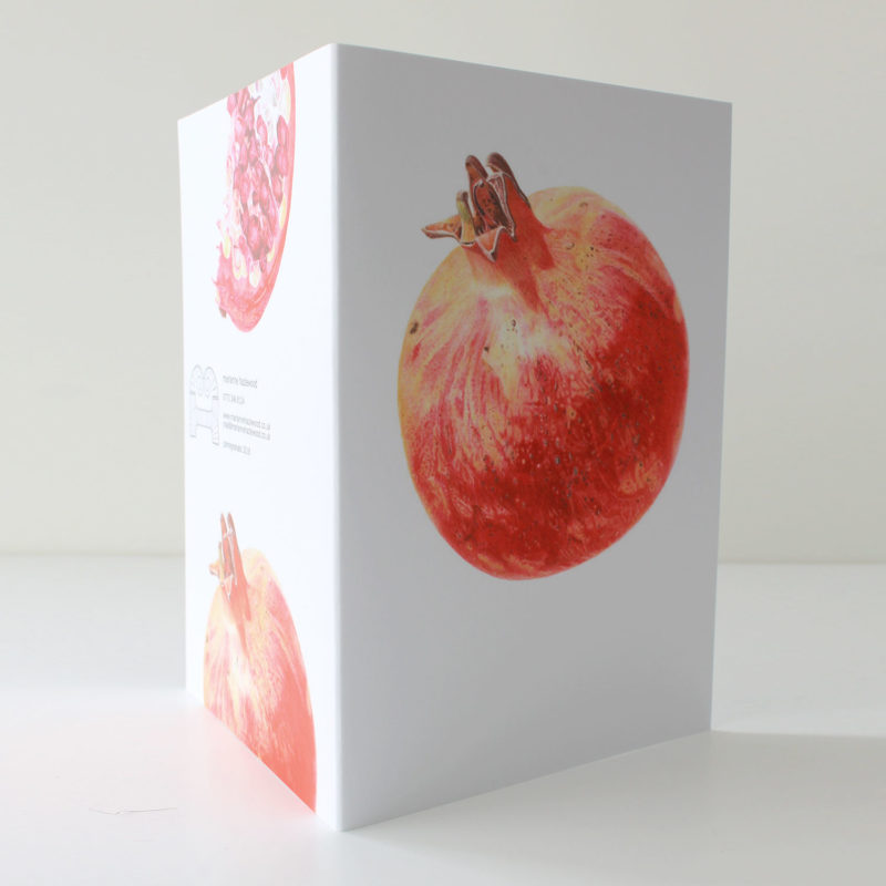 A6 greetings card - reproduced from a botanical watercolour painting, Pomegranate