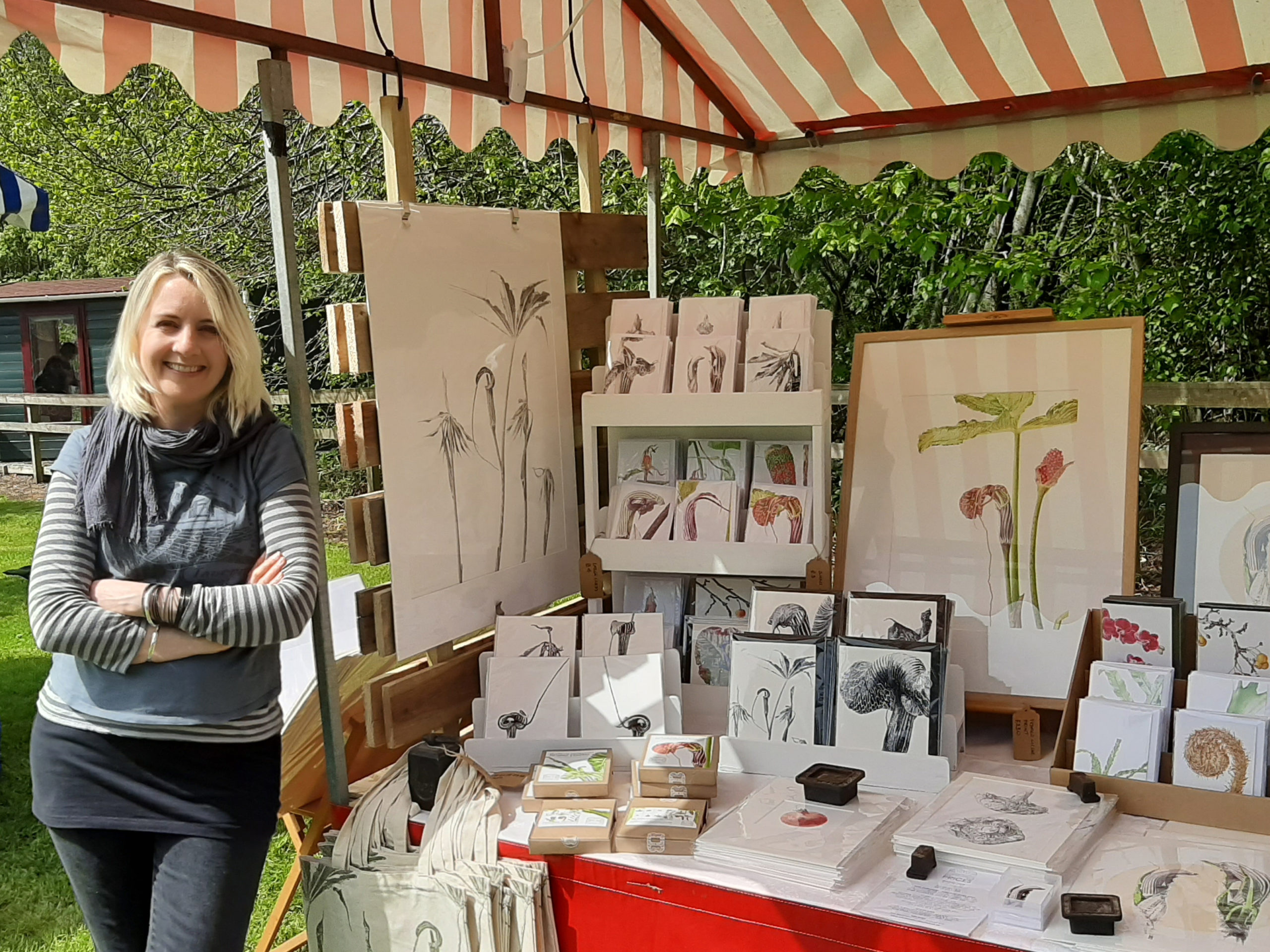 Marianne Hazlewood at her Marchmont Open Studios Makers Stall in May 2022, Photo by Valerie Jones