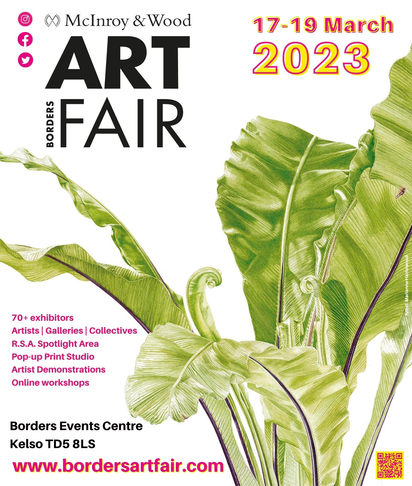 Borders Art Fair 2023 Poster - 17 - 19 March, Borders Events, Center, Kelso