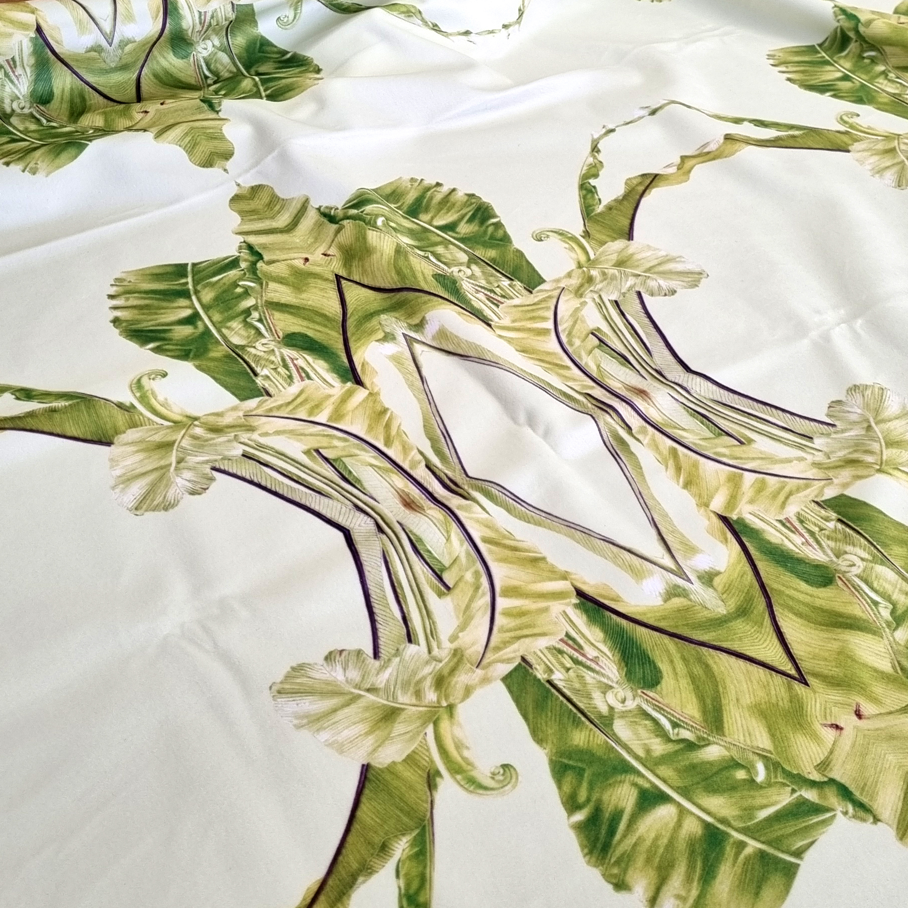 Soft velvet fabric featuring digital print of Asplenium nidus watercolour painting by Marianne Hazlewood