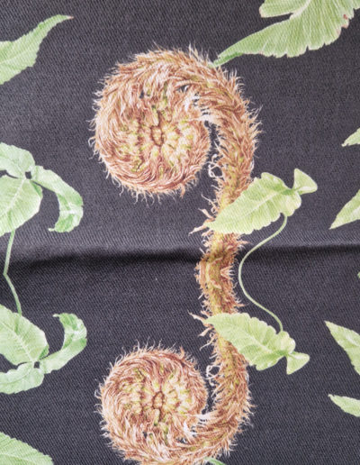 Dark Fern - full colour fabric design including imagery from my Dryopteris affinis and Dryopteris sieboldii paintings on 300gsm Denim
