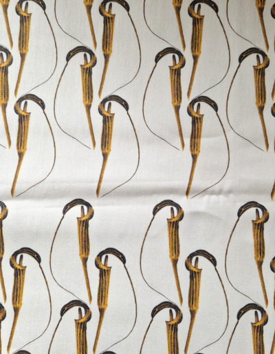 Cilliatum fabric design including imagery from my Arisaema cilliatum on 230gsm Cotton Twill