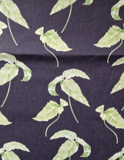 Simple fern dark fabric design including imagery from my Dryopteris sieboldii painting on 213gsm Cotton Twill