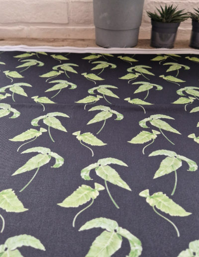 Simple fern dark fabric design including imagery from my Dryopteris sieboldii painting on 213gsm Cotton Twill