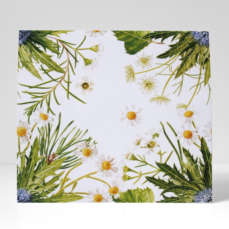 bouquet corners square greetings card by Marianne Hazlewood