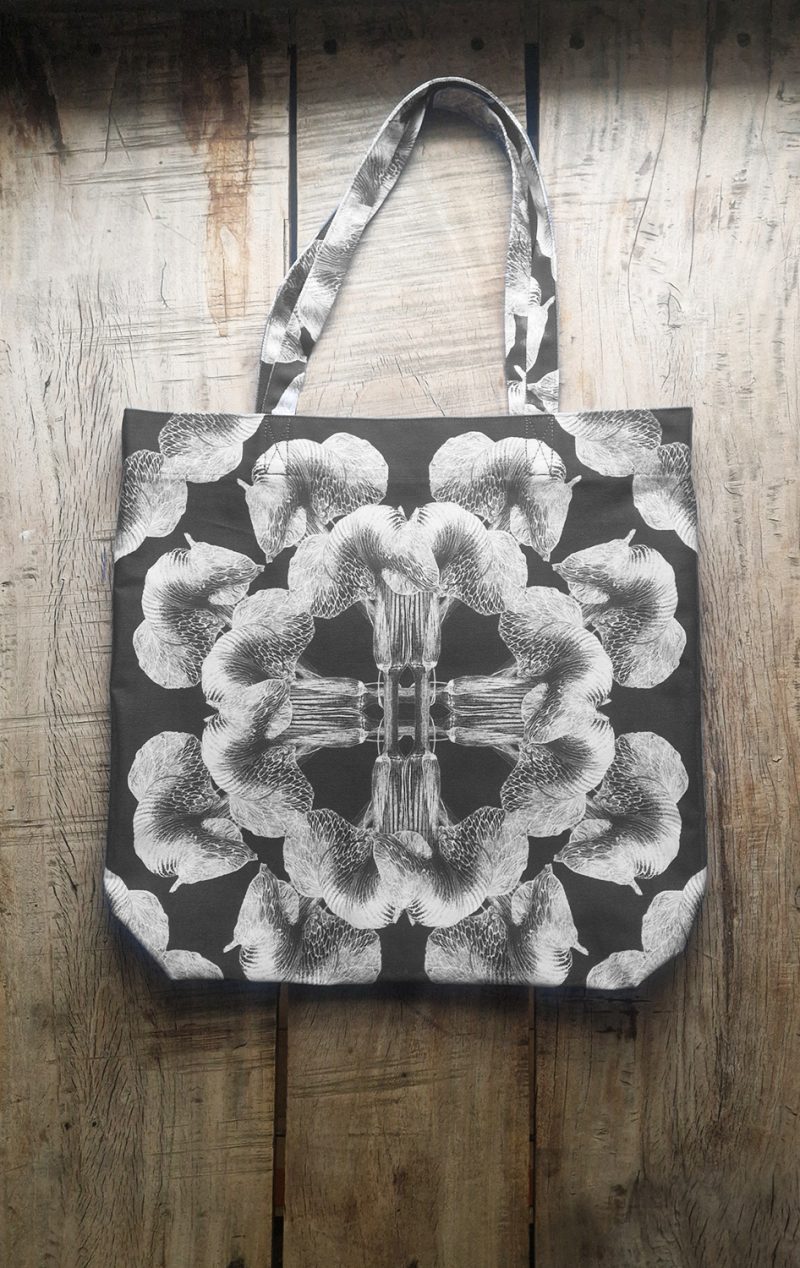 Black 50 cm Tote Bag, handcrafted by Kate, designed by Marianne Hazlewood