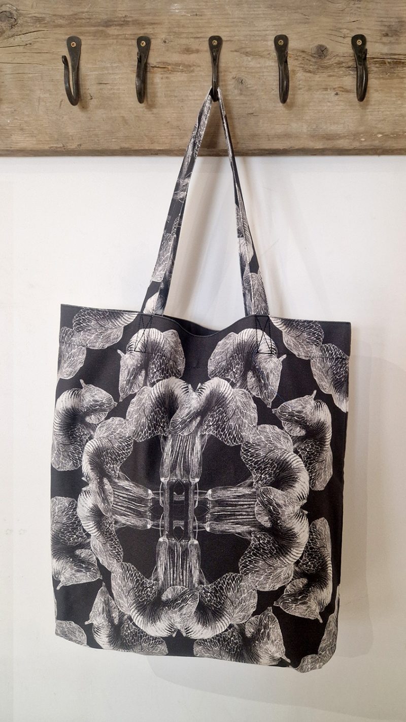 Black 50 cm Tote Bag, handcrafted by Kate, designed by Marianne Hazlewood