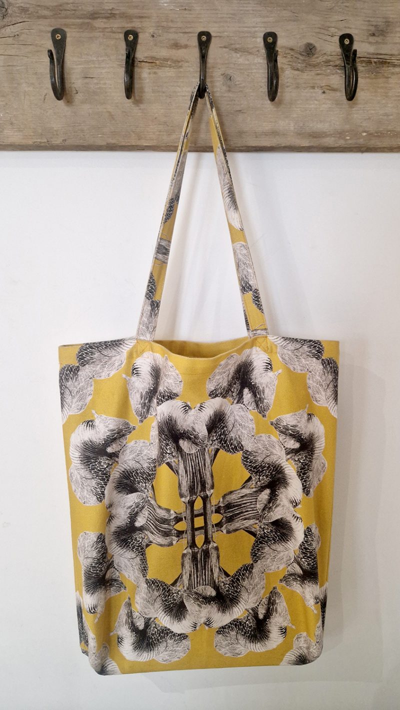 Yellow 50 cm Tote Bag, handcrafted by Kate, designed by Marianne Hazlewood