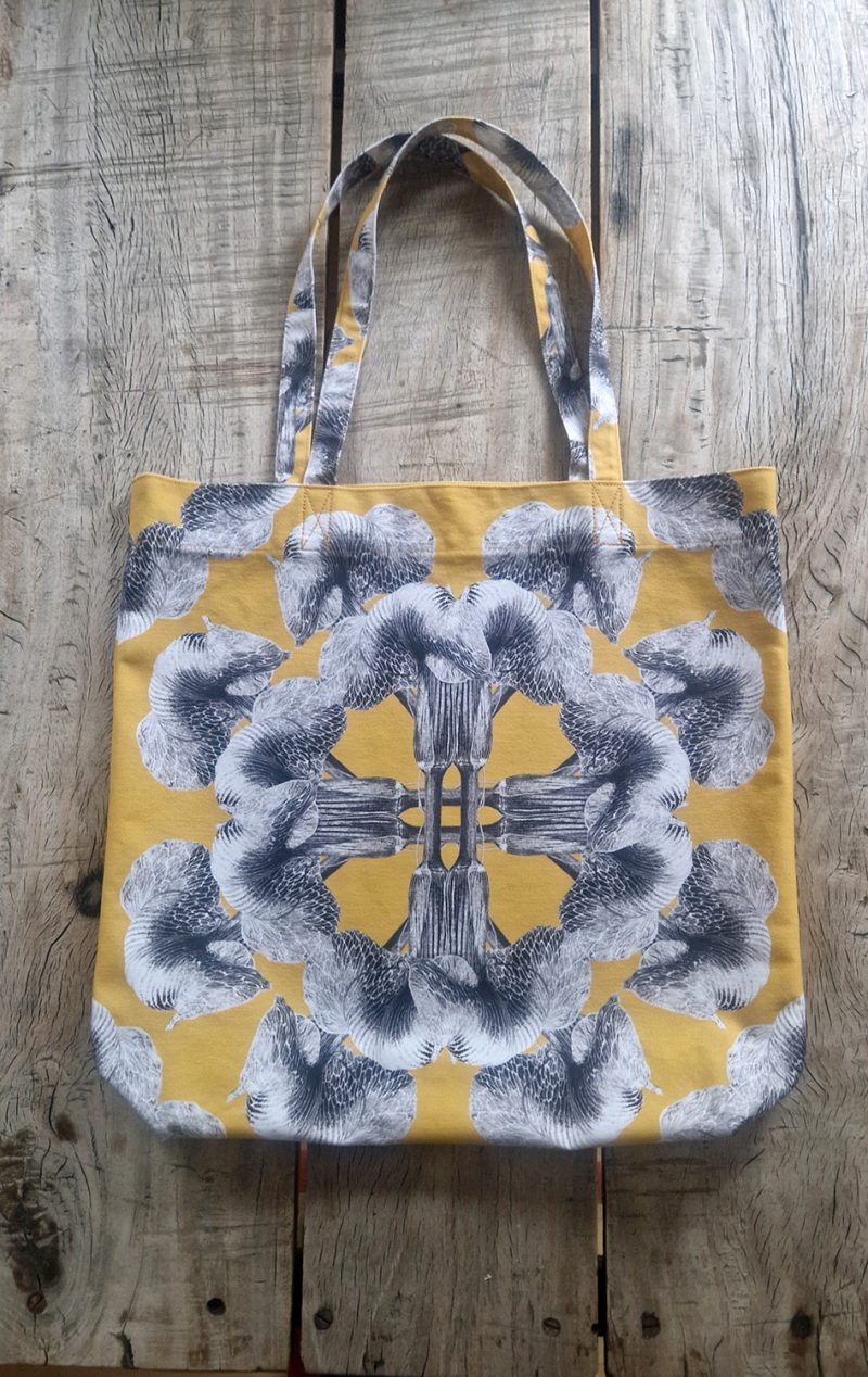 Yellow 50 cm Tote Bag, handcrafted by Kate, designed by Marianne Hazlewood