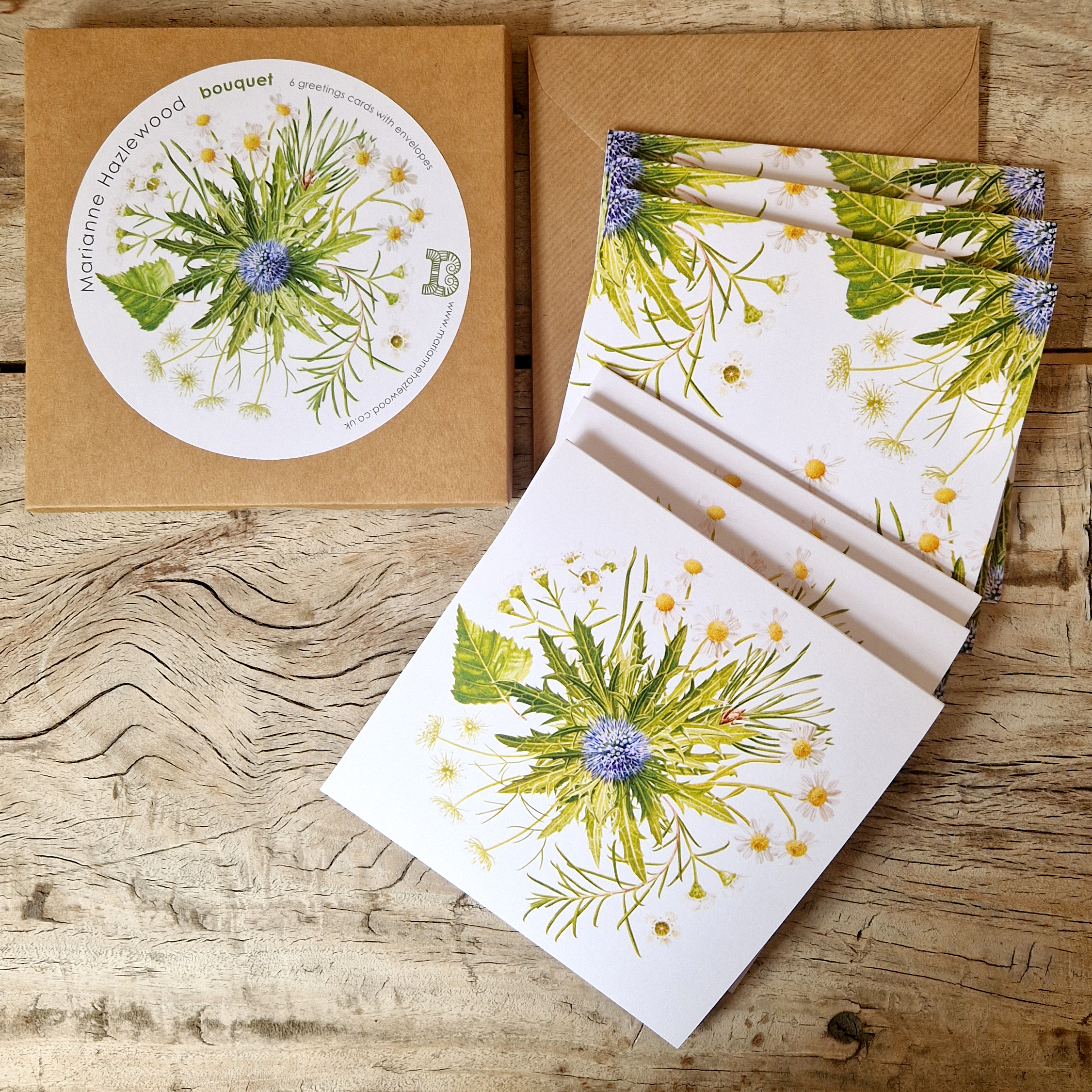 bouquet-box-set Bouquet greetings card box set by Marianne Hazlewood