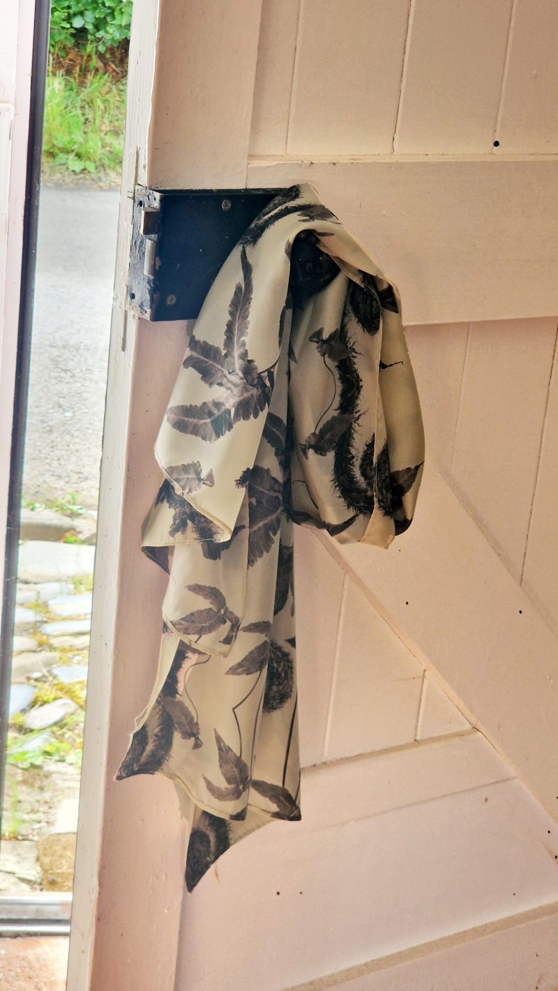 Dark Dryopteris - habatoi silk scarves designed by Marianne Hazlewood