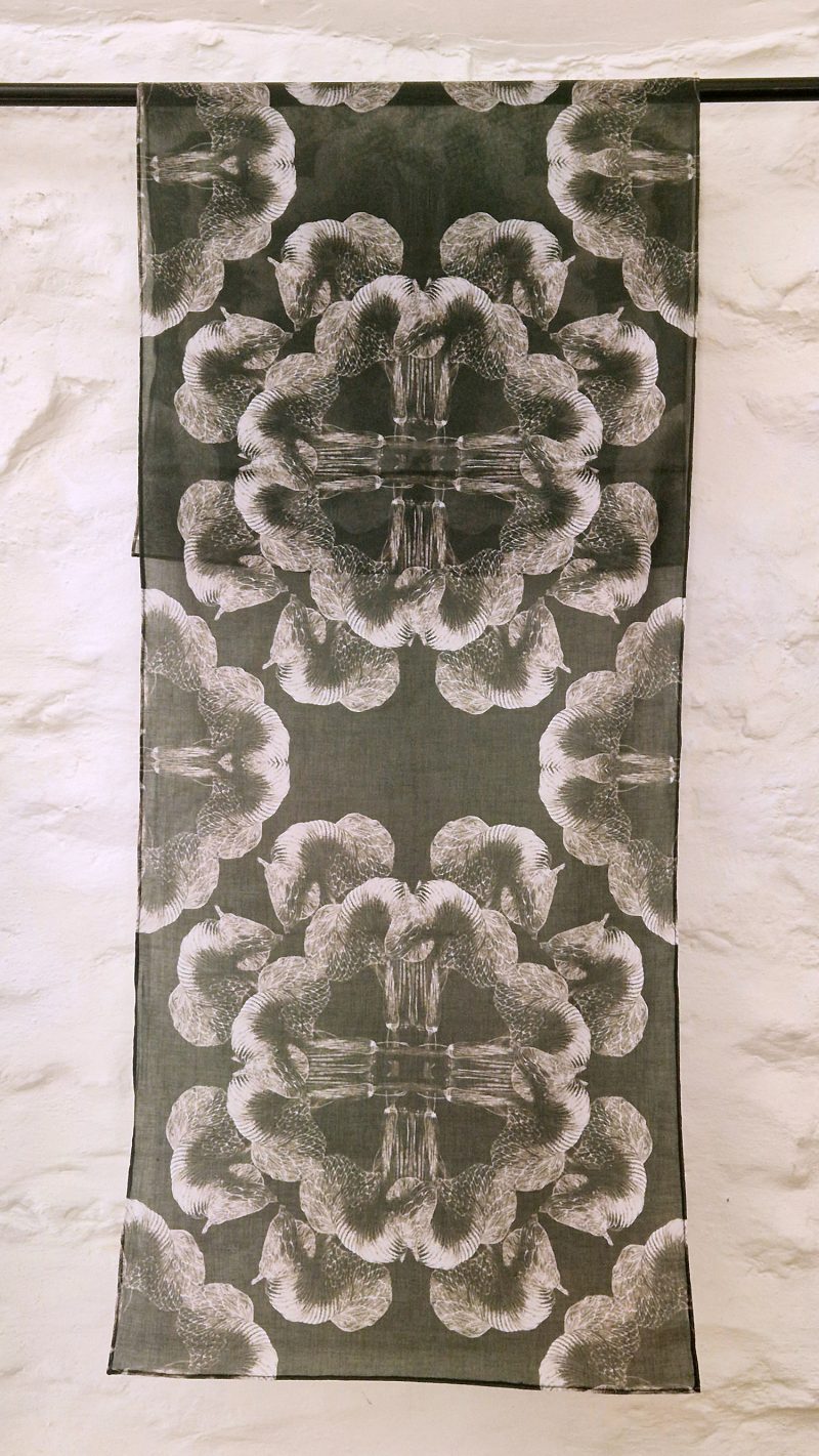 Big Mandala in black - cotton scarves designed by Marianne Hazlewood