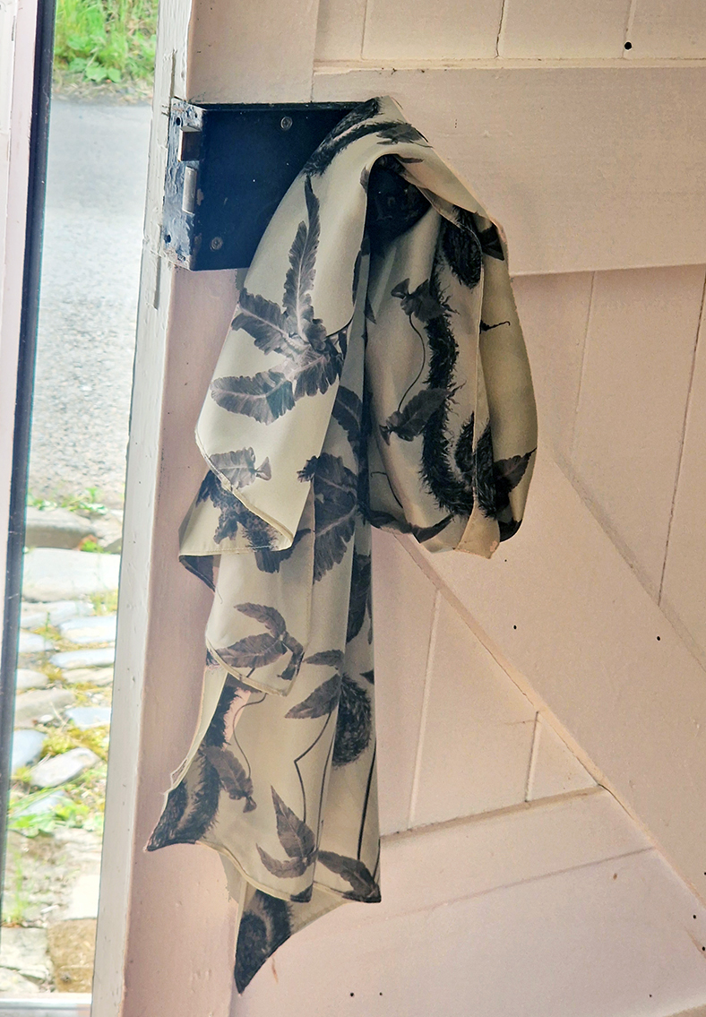 Dark Dryopteris - habatoi silk scarves designed by Marianne Hazlewood