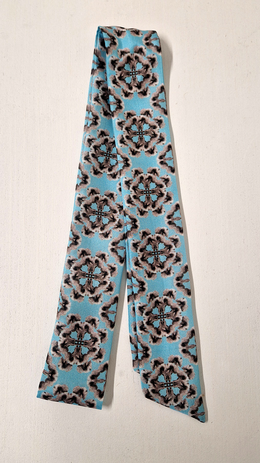 Light Blue Mandala, Small, Arisaema griffithii var Pradhanii - habatoi silk skinny scarf designed by Marianne Hazlewood