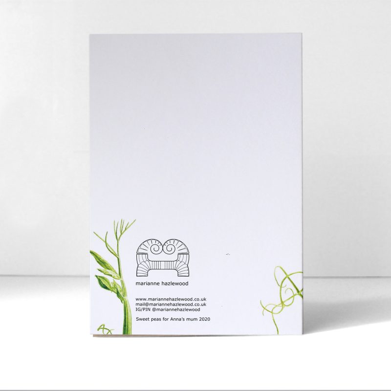 Sweet pea for Anna's mum - greeting card A6
