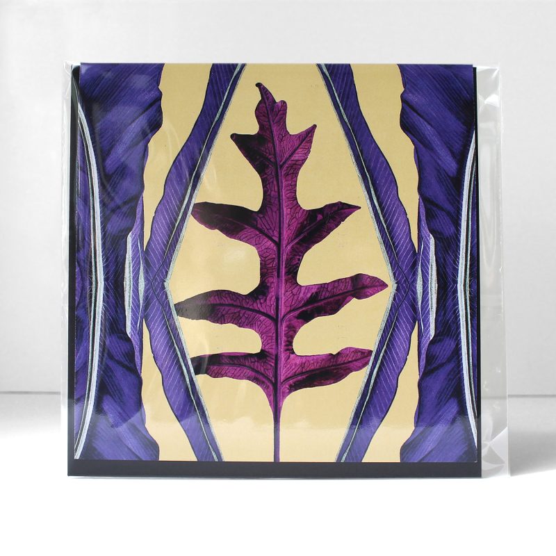 Regency Purple Asplenium & Phlebodium greetings card