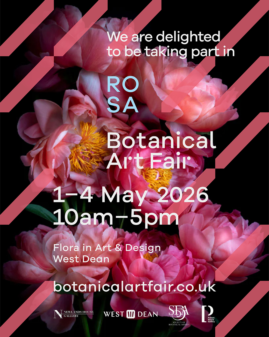 ROSA Botanical Art Fair 1 - 4 May 2026 10am - 5pm<br />
Flora in Art & Design<br />
West Dean