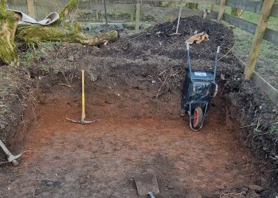 Digging out the hill, to relocate the polytunnel - 2024